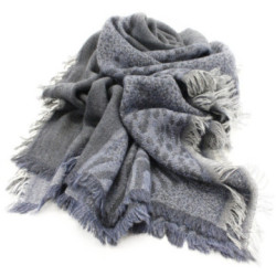 Modrošedá dámska šatka so vzorom Delgado