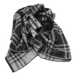 Čierna dámska kockovaná šatka so striebornou nitkou Mickael