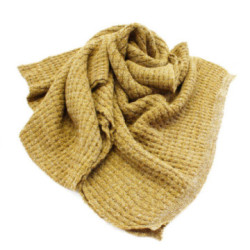 Žltý dámsky pletený šál s lesklou nitkou Weber