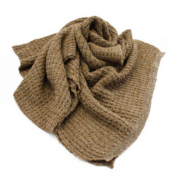 Hnedý dámsky pletený šál s lesklou nitkou Weber