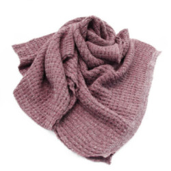 Svetloružový dámsky pletený šál s lesklou nitkou Weber