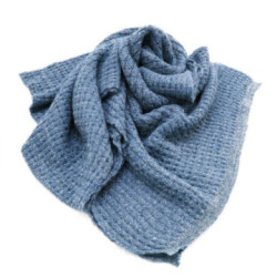Modrý dámsky pletený šál s lesklou nitkou Weber