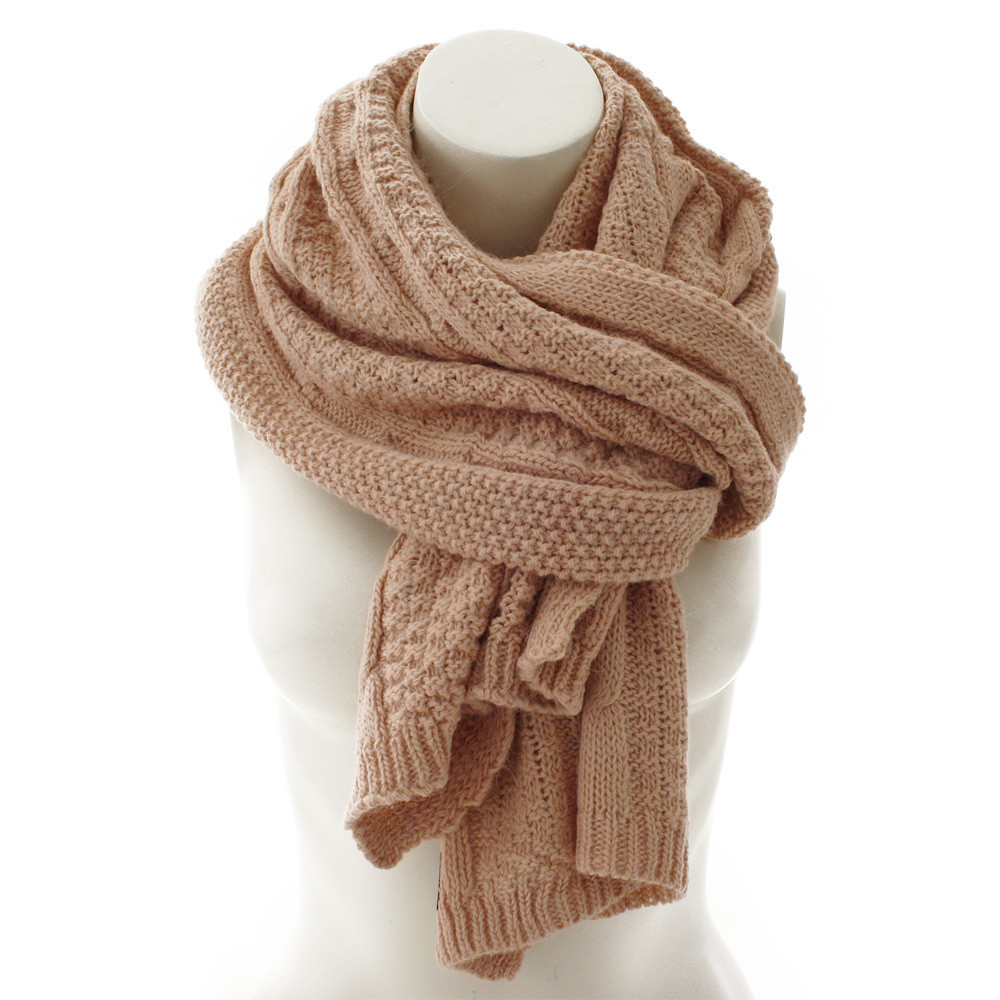 Svetloružový dámsky pletený šál Thais