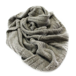 Hnedošedý pletený dámsky nákrčník Makoto