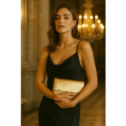 Zlatá kožená dámska listová kabelka Lunaries