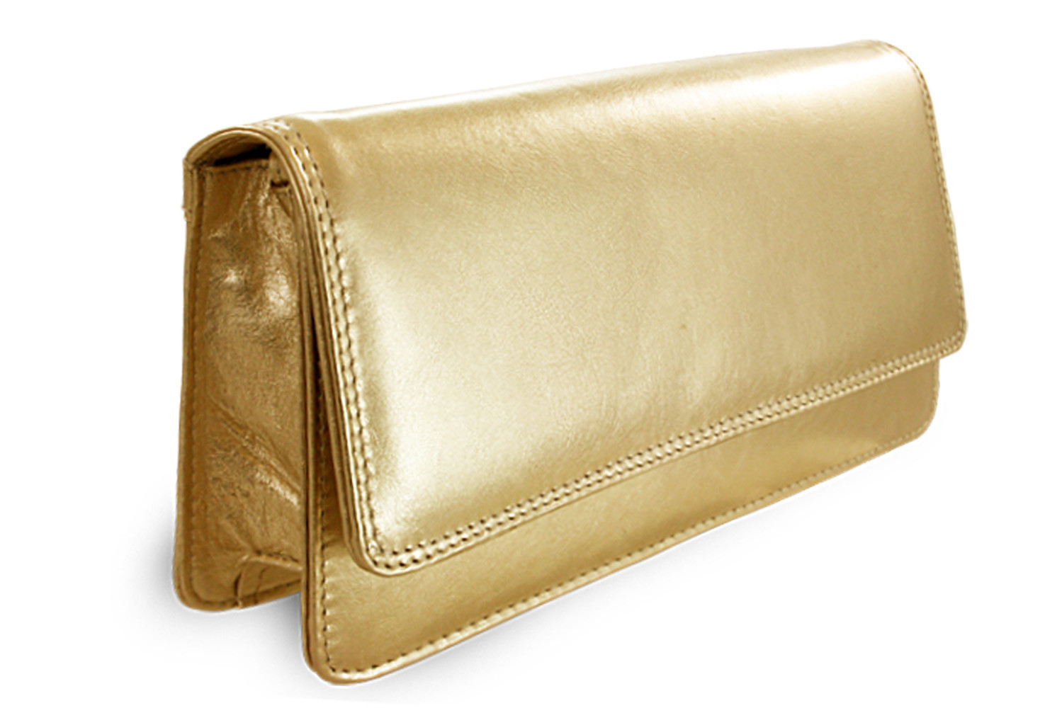 Zlatá kožená dámska listová kabelka Lunaries