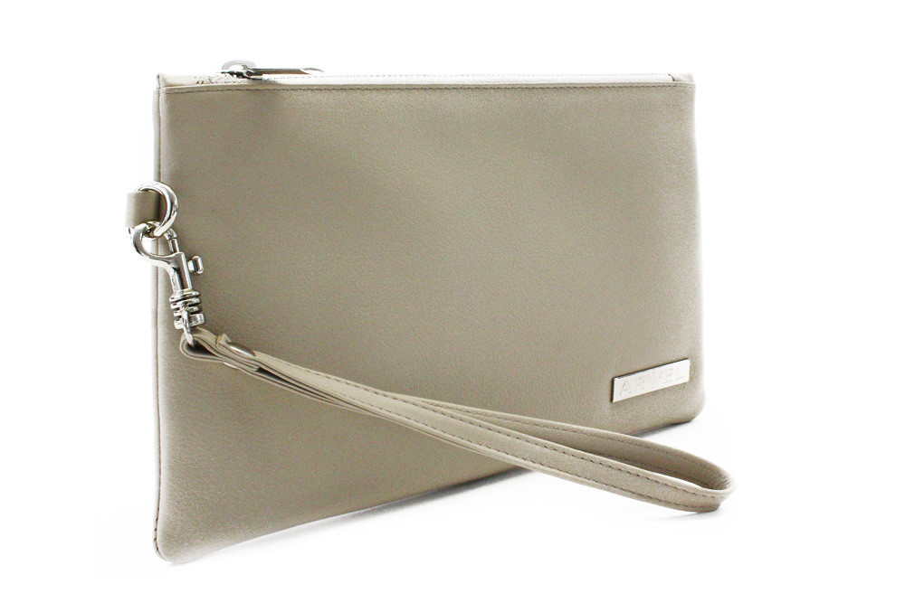 Šedobéžová sada dámského batohu, etue a klíčenky 412-1660-0025-2418-24