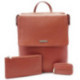 Tmavě růžová sada dámského batohu, etue a klíčenky 412-1660-0023-2418-35