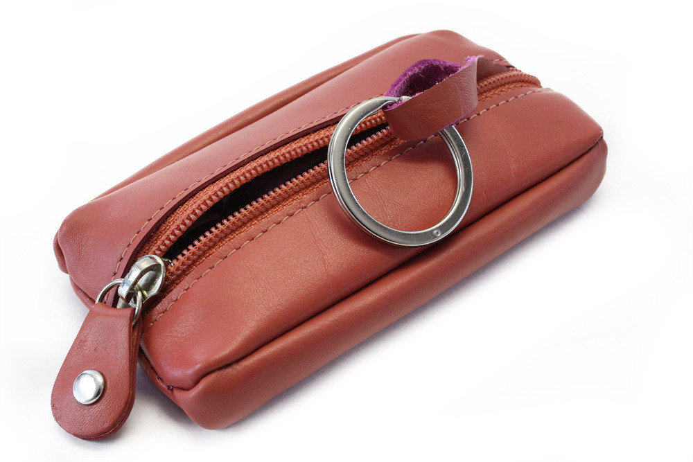 Tmavě růžová sada dámského batohu, etue a klíčenky 412-1660-0023-2418-35