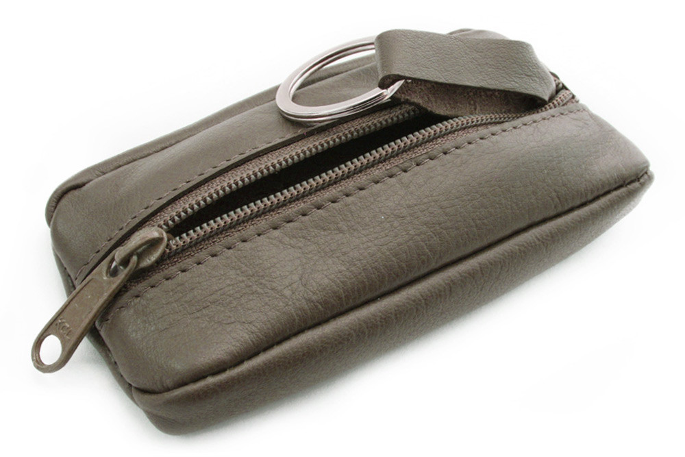 Šedohnědá sada dámské kabelky, peněženky a klíčenky 412-4003-1745-2418-26