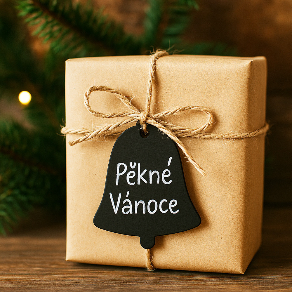 Černá vánoční ozdoba zvonek 619-1213-60