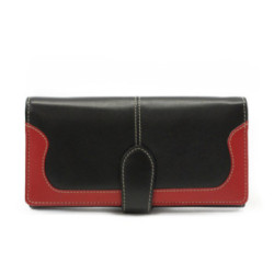 Čiernočervená dámska listová peňaženka so zápinkou Abigail