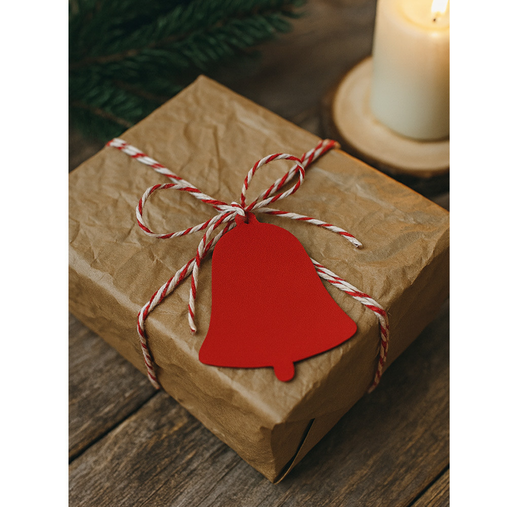 Červená vánoční ozdoba zvonek 619-1213-31