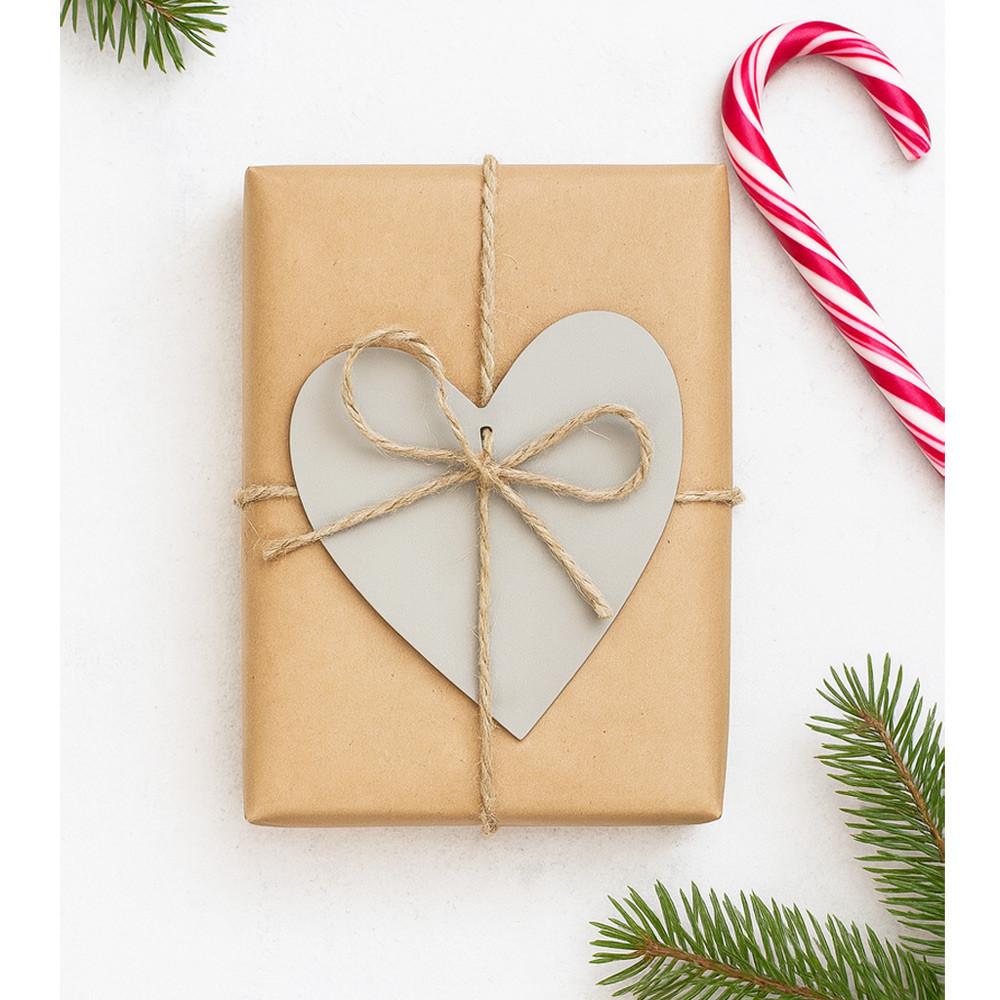 Světle šedá vánoční ozdoba srdce 619-1212-20