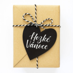 Čierna vianočná ozdoba srdca Ayane