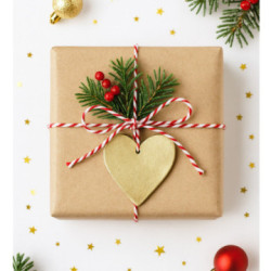 Zlatá vianočná ozdoba srdca Ayane