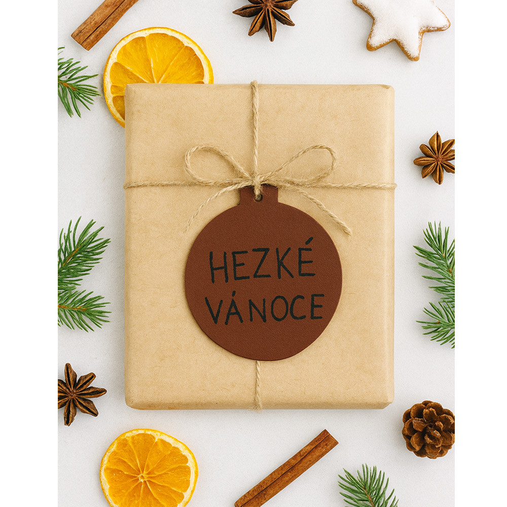 Hnědá vánoční ozdoba baňka 619-1211-41