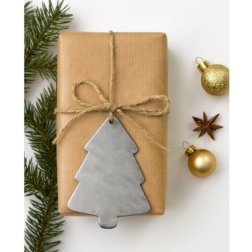 Tmavě stříbrná vánoční ozdoba stromeček 619-1215-29