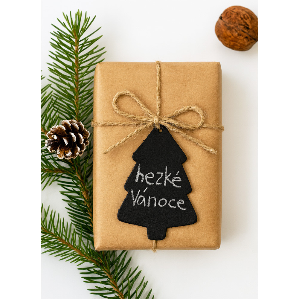 Černá vánoční ozdoba stromeček 619-1215-60