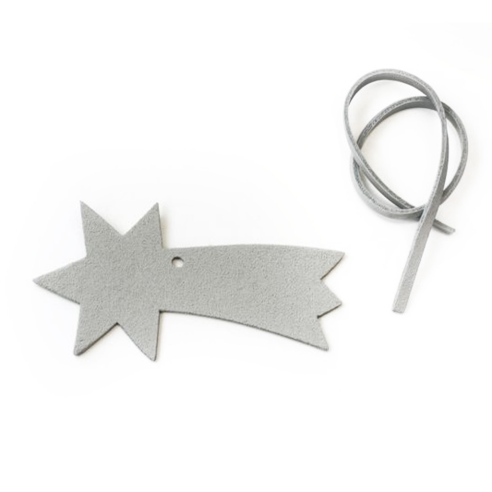 Světle šedá vánoční ozdoba stromeček Robbins