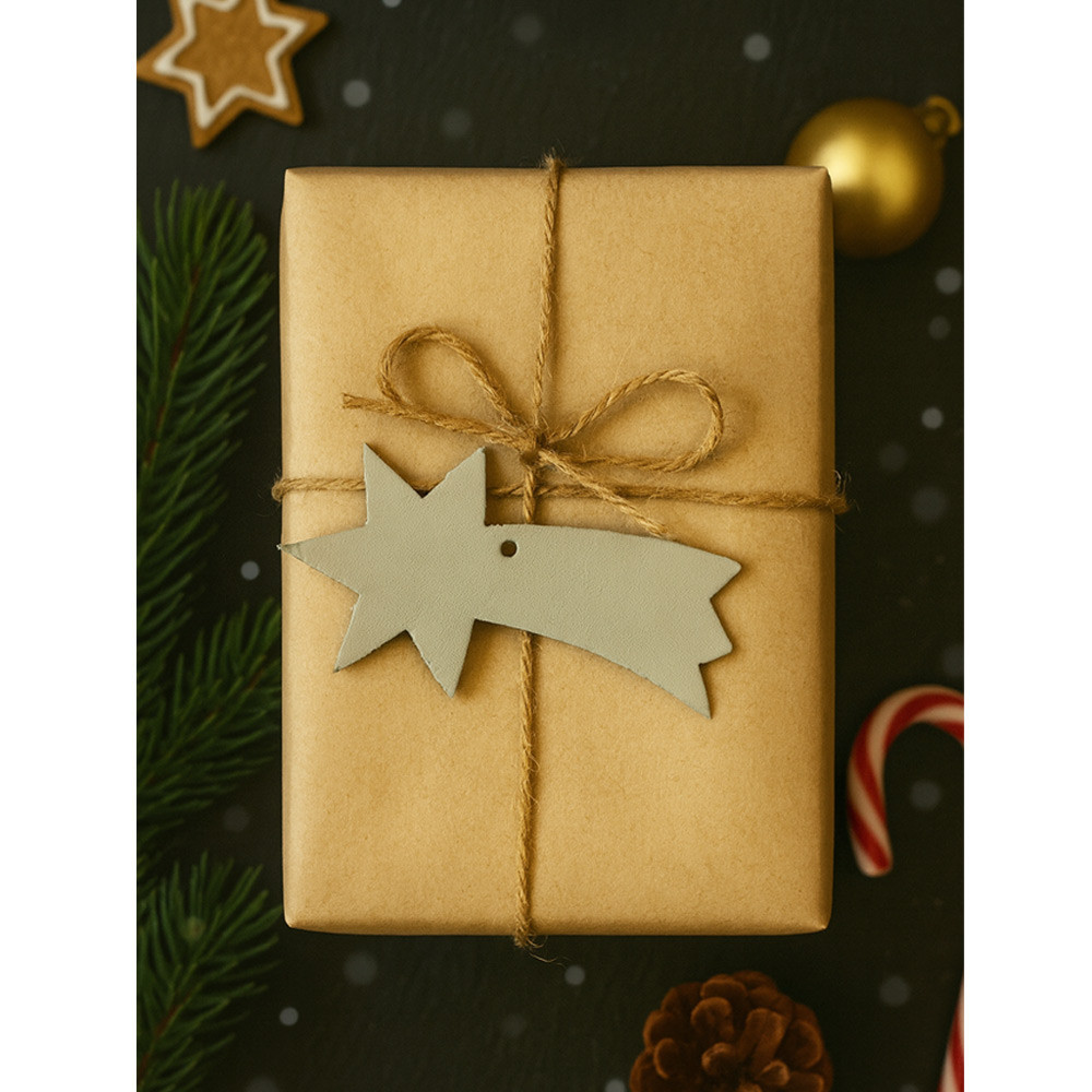 Světle šedá vánoční ozdoba kometa 619-1214-20