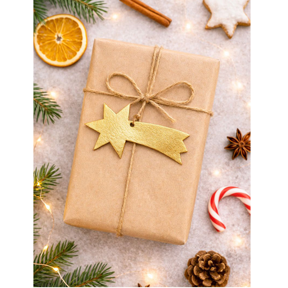 Zlatá vánoční ozdoba stromeček Robbins