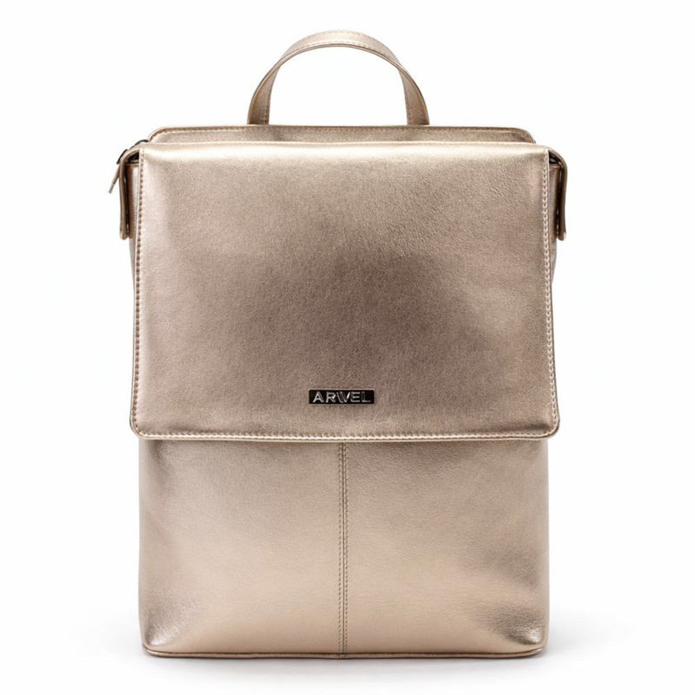 Růžovo zlatý městský kožený batoh Neville