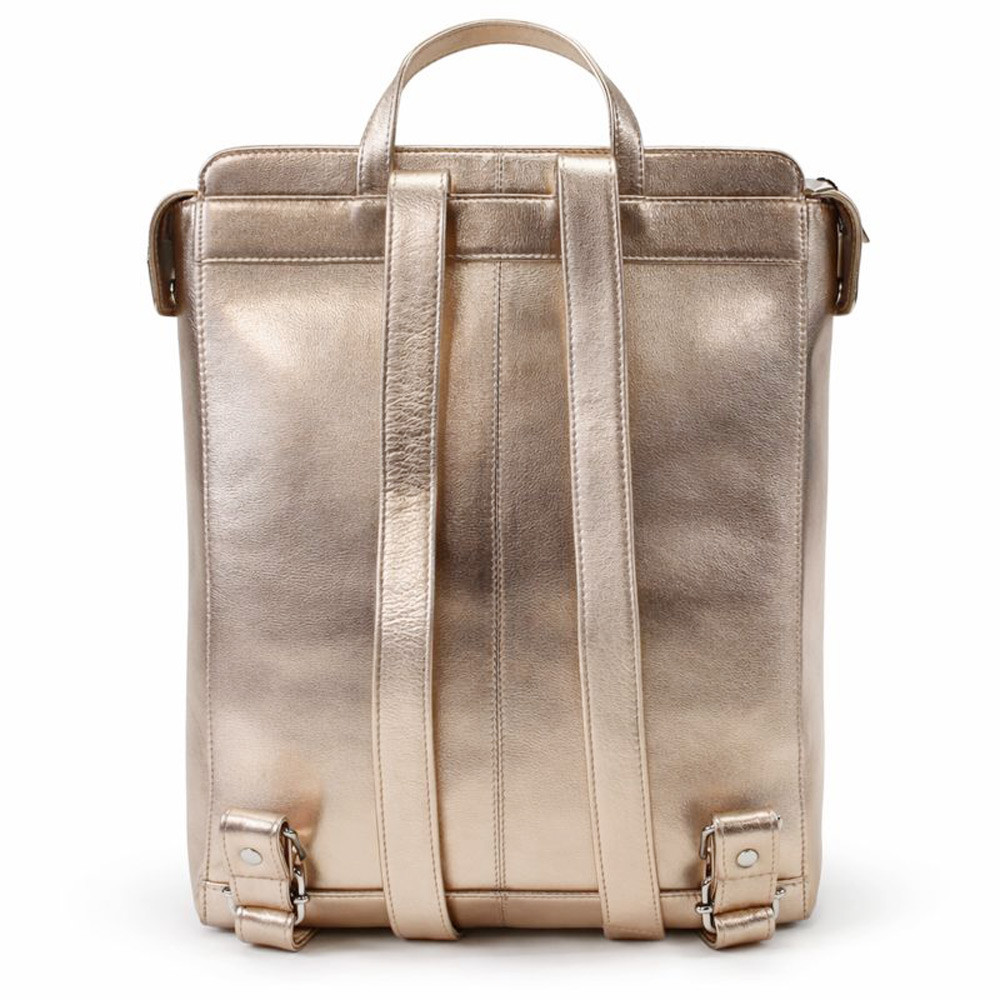 Růžovo zlatý městský kožený batoh 311-1660-35