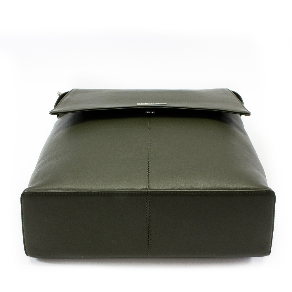 Tmavě zelený městský kožený batoh 311-1660-57