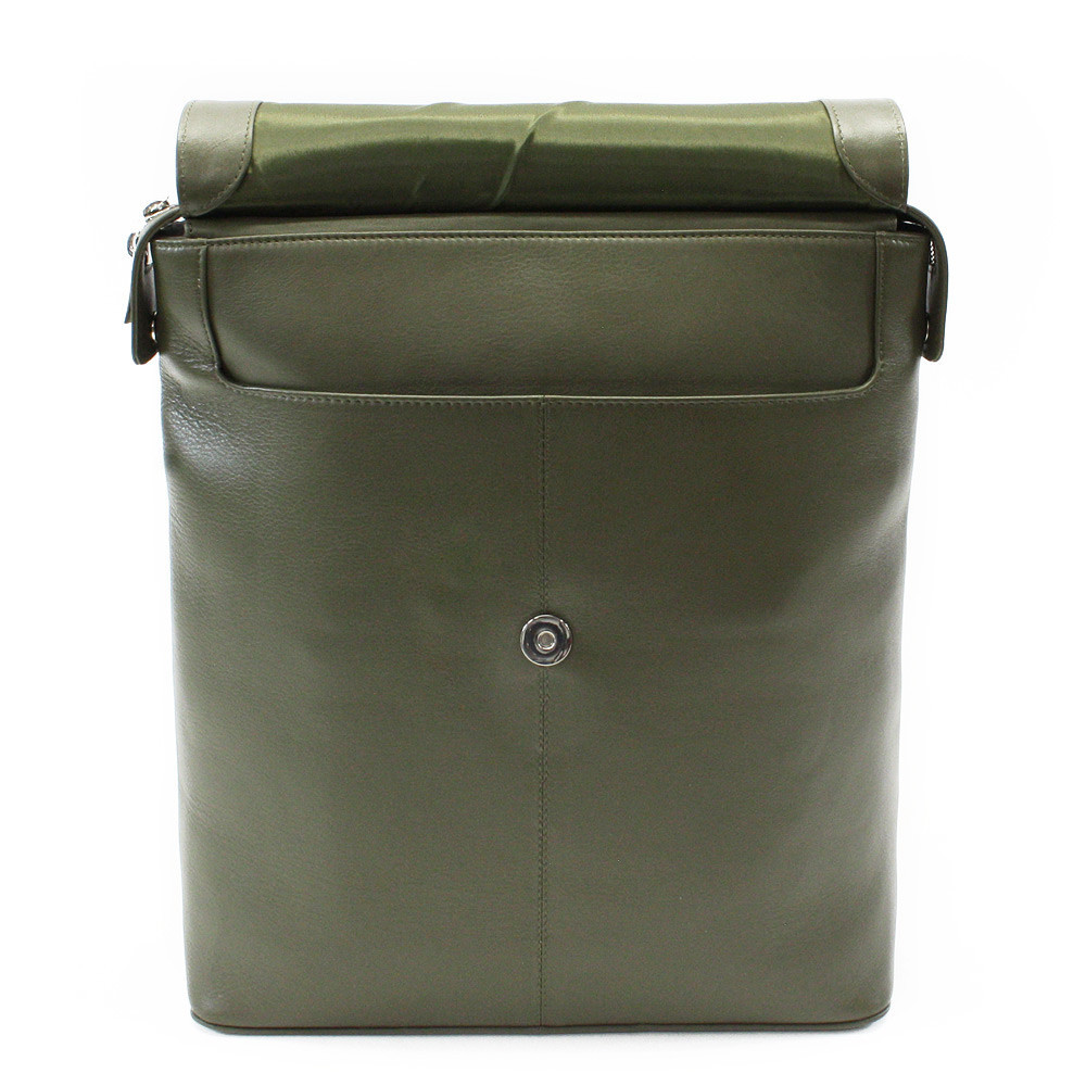 Tmavě zelený městský kožený batoh 311-1660-57