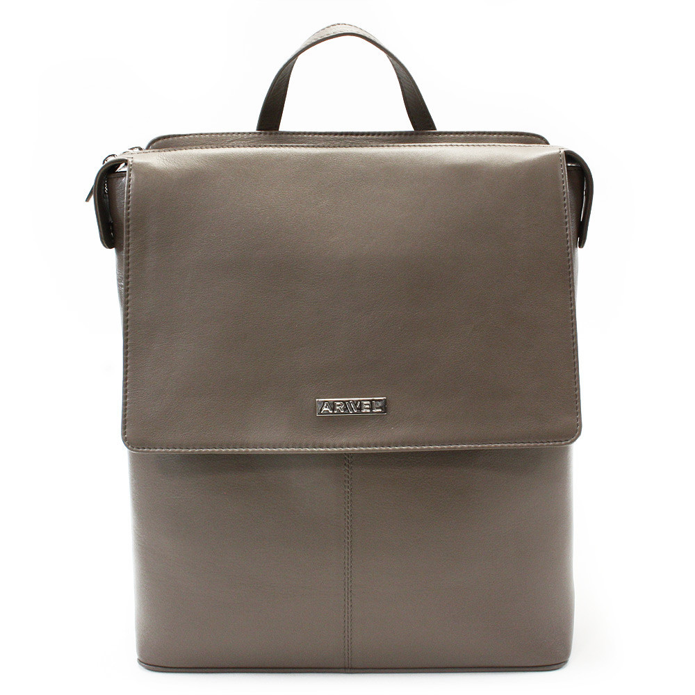 Šedohnědý městský kožený batoh Neville