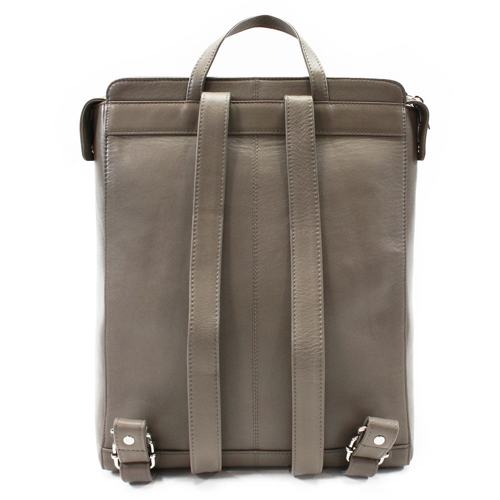 Šedohnědý městský kožený batoh Neville