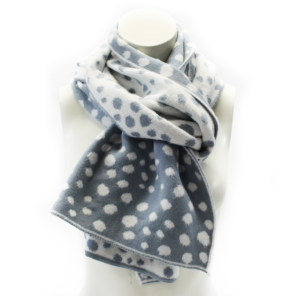 Svetlo modrý dámsky dlhý modny šál s bodkou Olexey