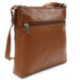 Hnědá kožená zipová kabelka 212-3014-40