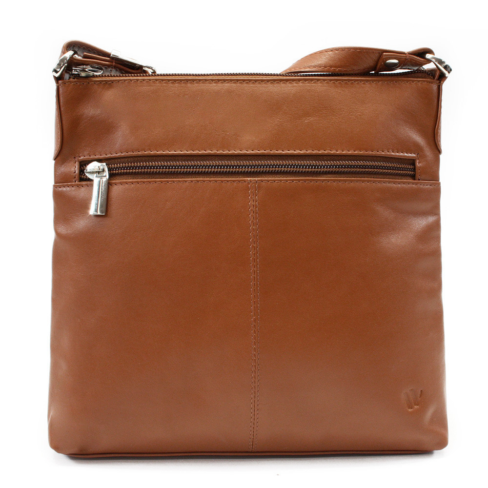 Hnědá dámská kožená crossbody kabelka Vatie
