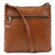 Hnědá kožená zipová kabelka 212-3014-40