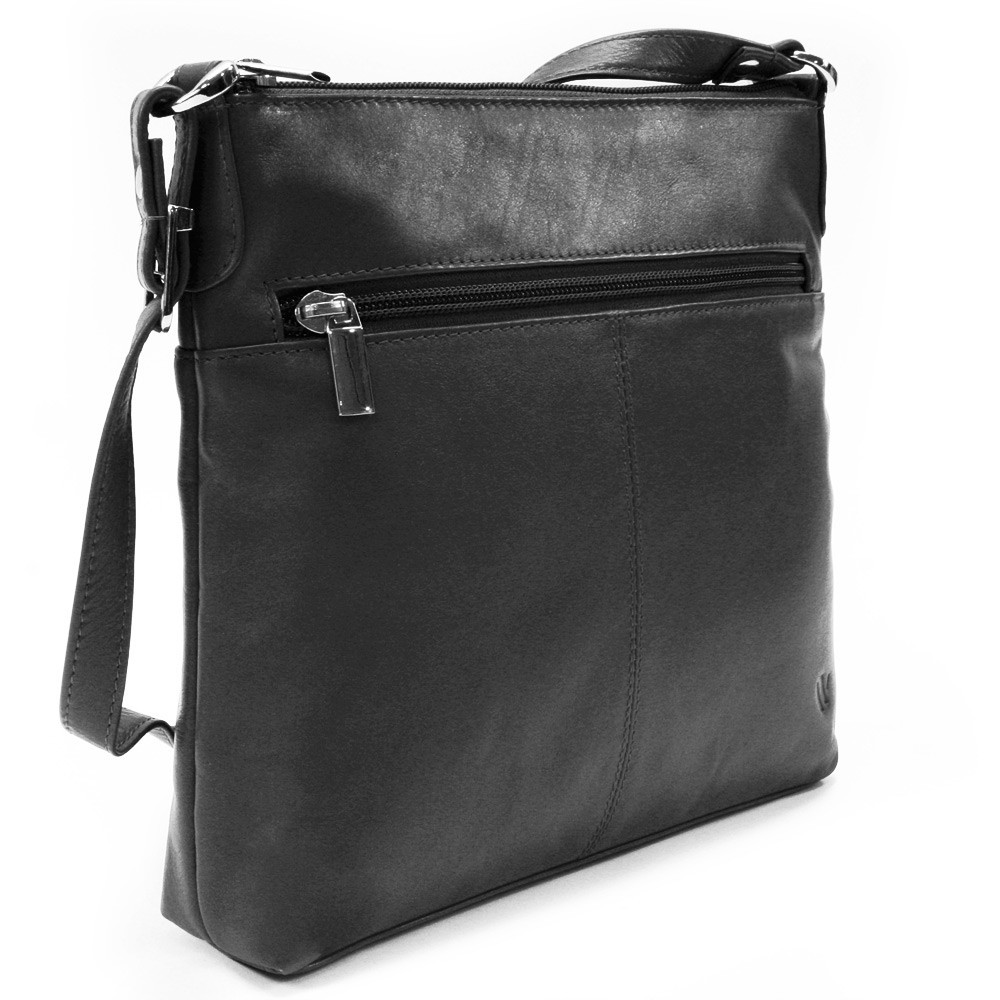 Čierna dámska kožená crossbody kabelka Vatie