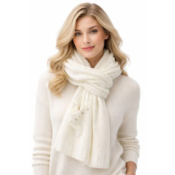 Snehovo biely dámsky dlhý modny šál Fontana