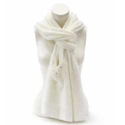 Snehovo biely dámsky dlhý modny šál Fontana