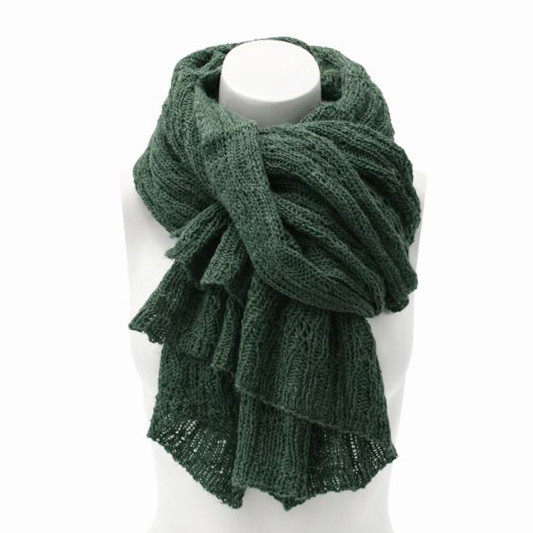 Tmavozelená dámska pletená šatka Galina