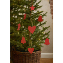 Červená sada kožených vianočných ozdôb Isaiah