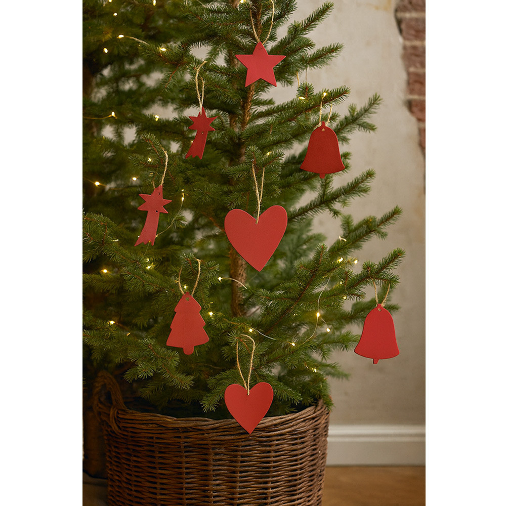 Červená sada kožených vánočních ozdob 412-1310-31