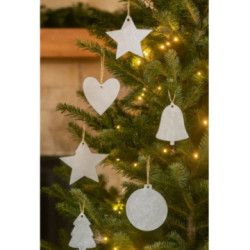 Tmavo strieborná sada kožených vianočných ozdôb Isaiah