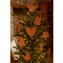 Hnedá sada kožených vianočných ozdôb Isaiah