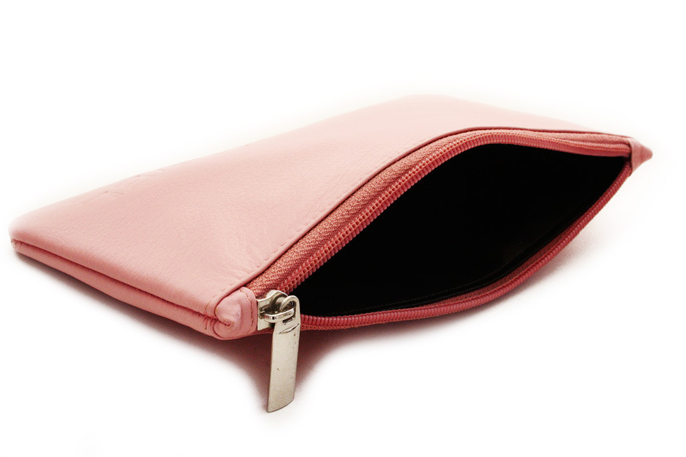 Světle růžová kožená etue Kaylee