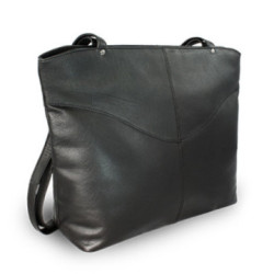 Čierna dámska kožená kabelka cez rameno Charlotie