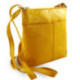 Žlutá kožená zipová minikabelka