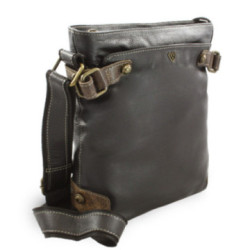 Čierna kožená kabelka so zipsom Mariel