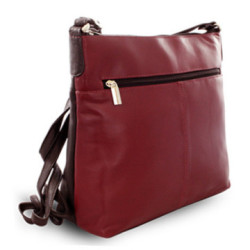 Vínovočierna dámska kožená crossbody kabelka Margaret