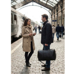 Čierna luxusná kožená cestovná taška Timot